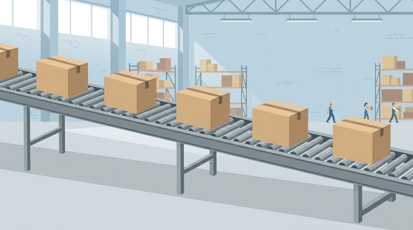 Conveyors de gravedad: aplicaciones industriales y cómo optimizar el flujo de materiales con omni metalcraft concepto visual gravedad movimiento materiales sin motor industria