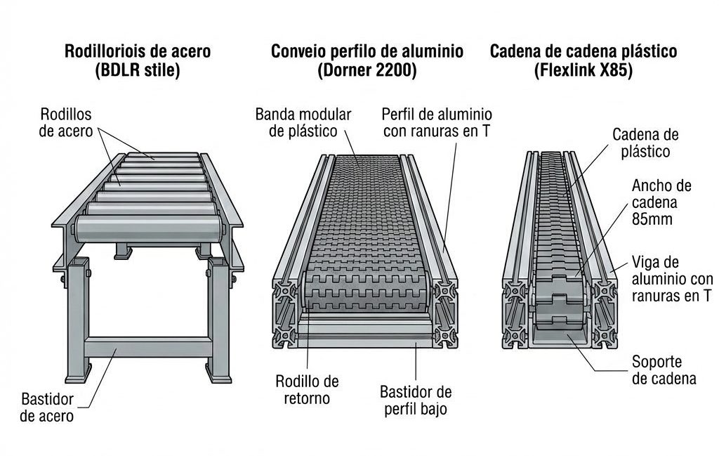 conveyor de rodillos y banda modular: 3 sistemas clave y sus características técnicas conveyor de rodillos y banda modular: 3 sistemas clave y sus características técnicas