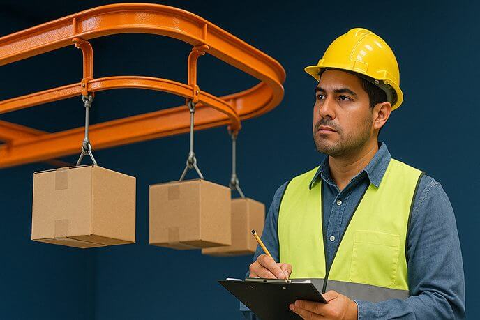 Hombre analizando el uso de los conveyors aeroes en las industrias