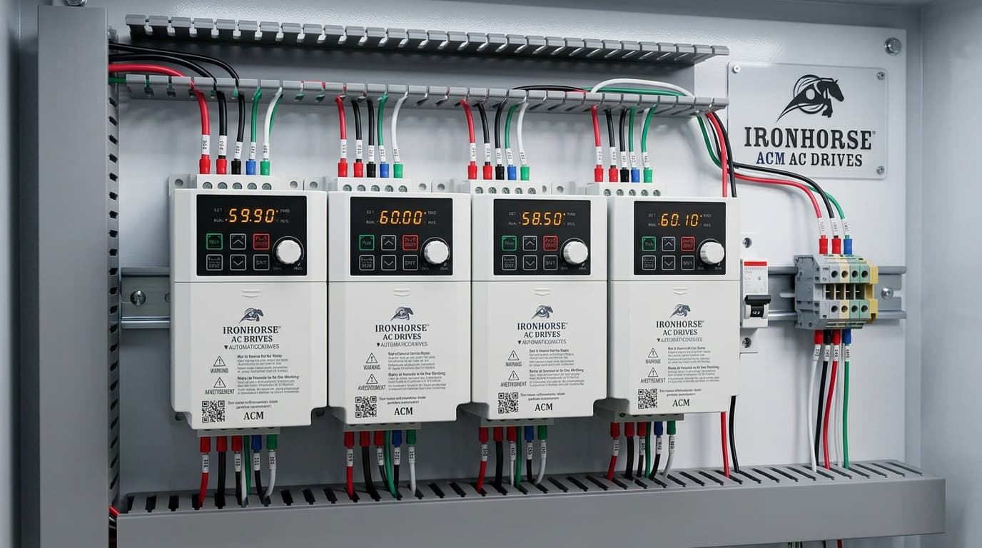 IronHorse ACM: el variador de frecuencia 120V monofásico que elimina el transformador IronHorse ACM zero-stack instalacion panel variador frecuencia 120V compacto sdi