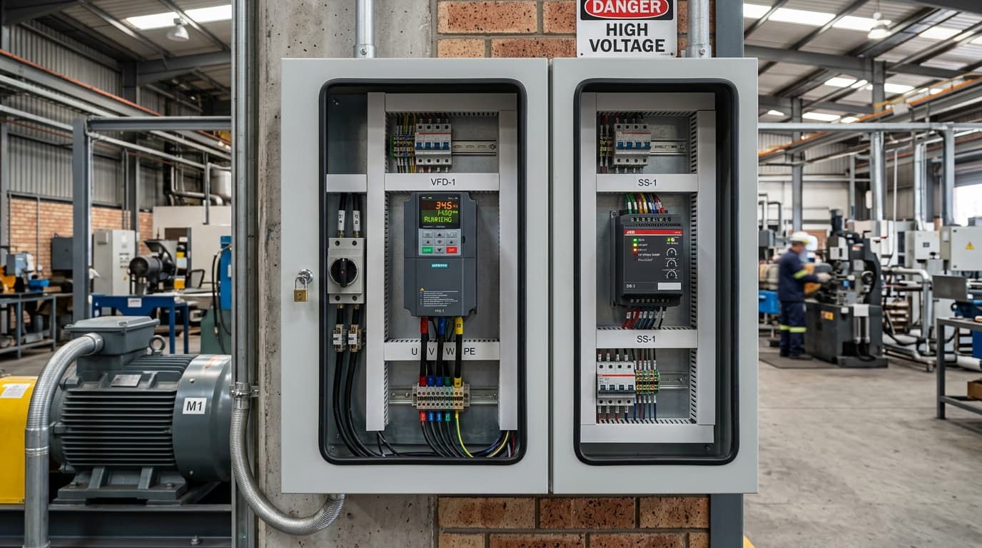 Variador de frecuencia industrial vs arrancador suave: cómo elegir el control correcto para tus motores variador de frecuencia industrial y arrancador suave en tablero de control industrial sdi
