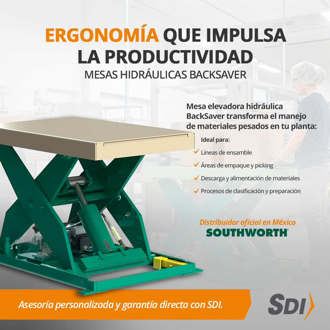 Producción industrial de alto rendimiento con equipos SOUTHWORTH para la industria manufacturera y alimentos y bebidas PRODUCCION-INDUSTRIAL-ERGONOMIA-SDI-SOUTHWORTH-2