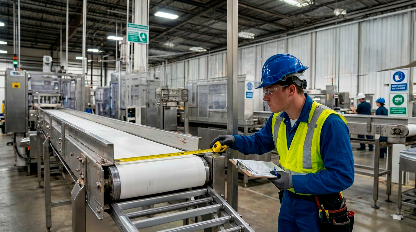 conveyor industrial inspeccion diagnostico vida util agotamiento banda transportadora planta