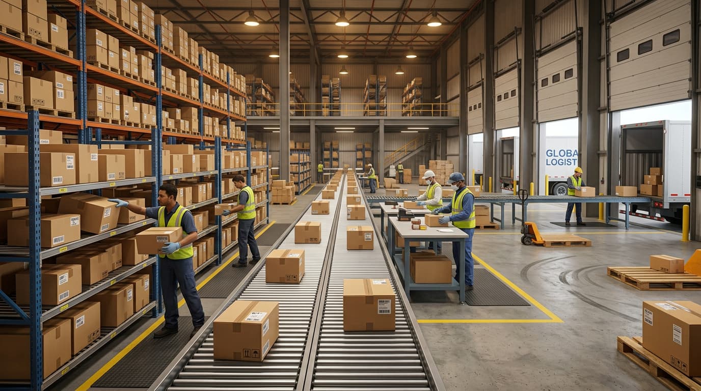 Conveyors de gravedad: aplicaciones industriales y cómo optimizar el flujo de materiales con omni metalcraft centro distribución conveyor gravedad picking empaque despacho operadores flujo materiales