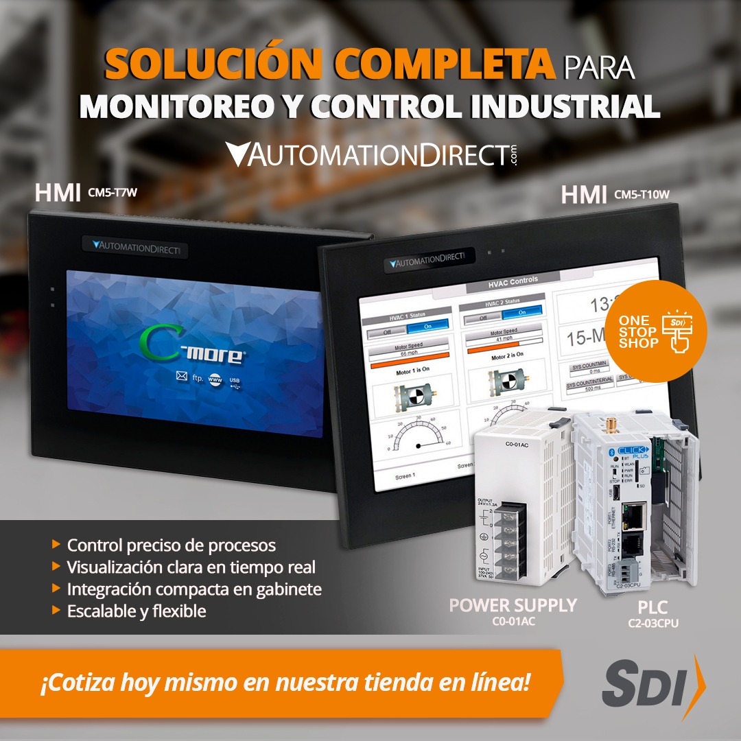 Monitoreo y control Industrial eficiente: HMI y PLC de automationdirect como núcleo de un sistema automatizado HMI y PLC de automationdirect como núcleo de un sistema automatizado sdi