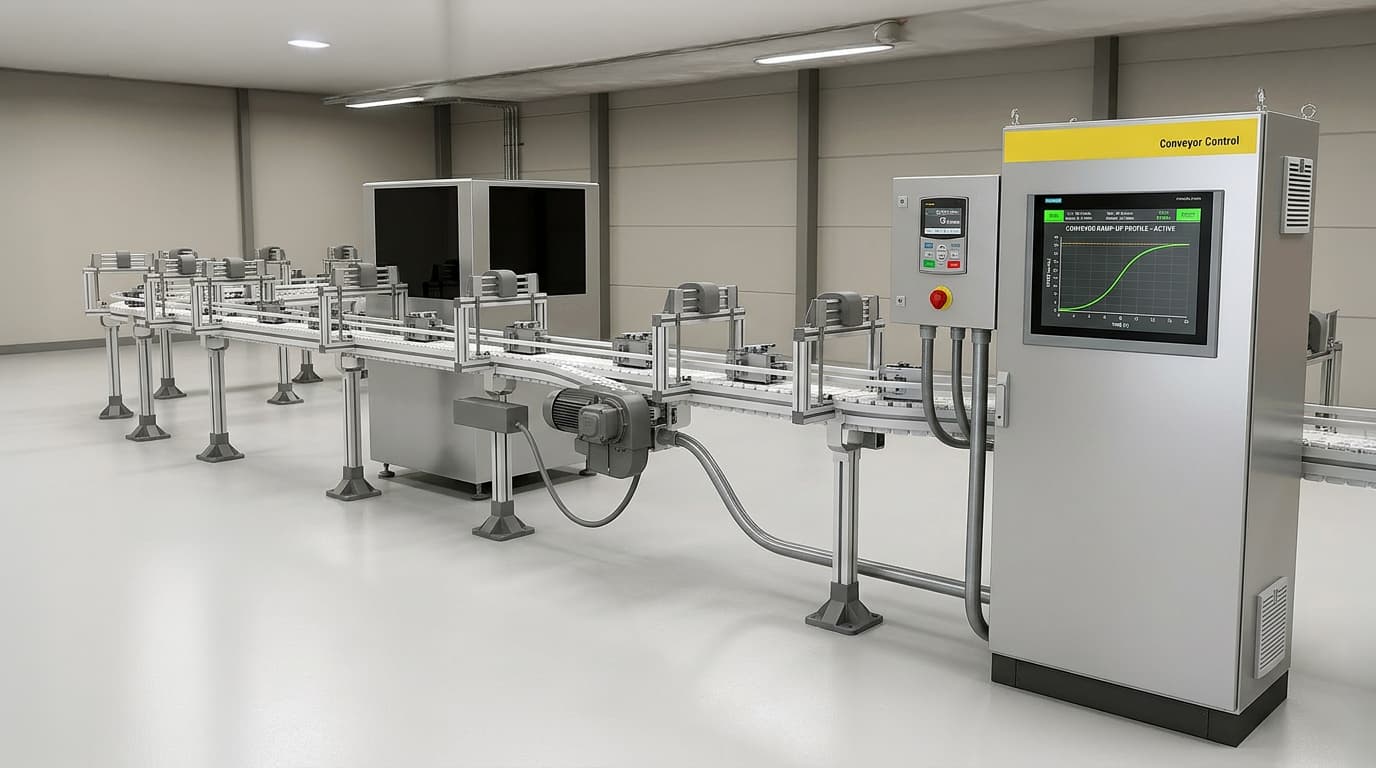 variador de frecuencia conveyor industrial control velocidad arranque suave motor