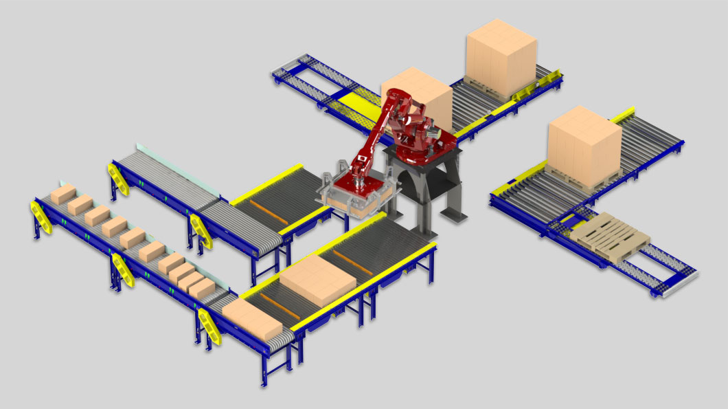 Conveyors de gravedad: aplicaciones industriales y cómo optimizar el flujo de materiales con omni metalcraft sistema conveyor gravedad integrado celda manufactura distribución Omni Metalcraft