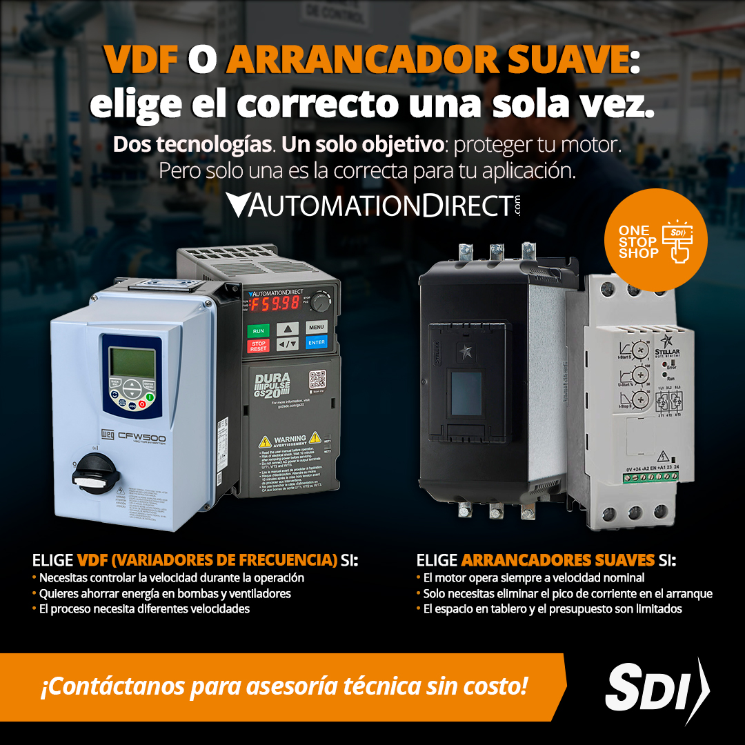 Variador de frecuencia industrial vs arrancador suave: cómo elegir el control correcto para tus motores variadores de frecuencia sdi