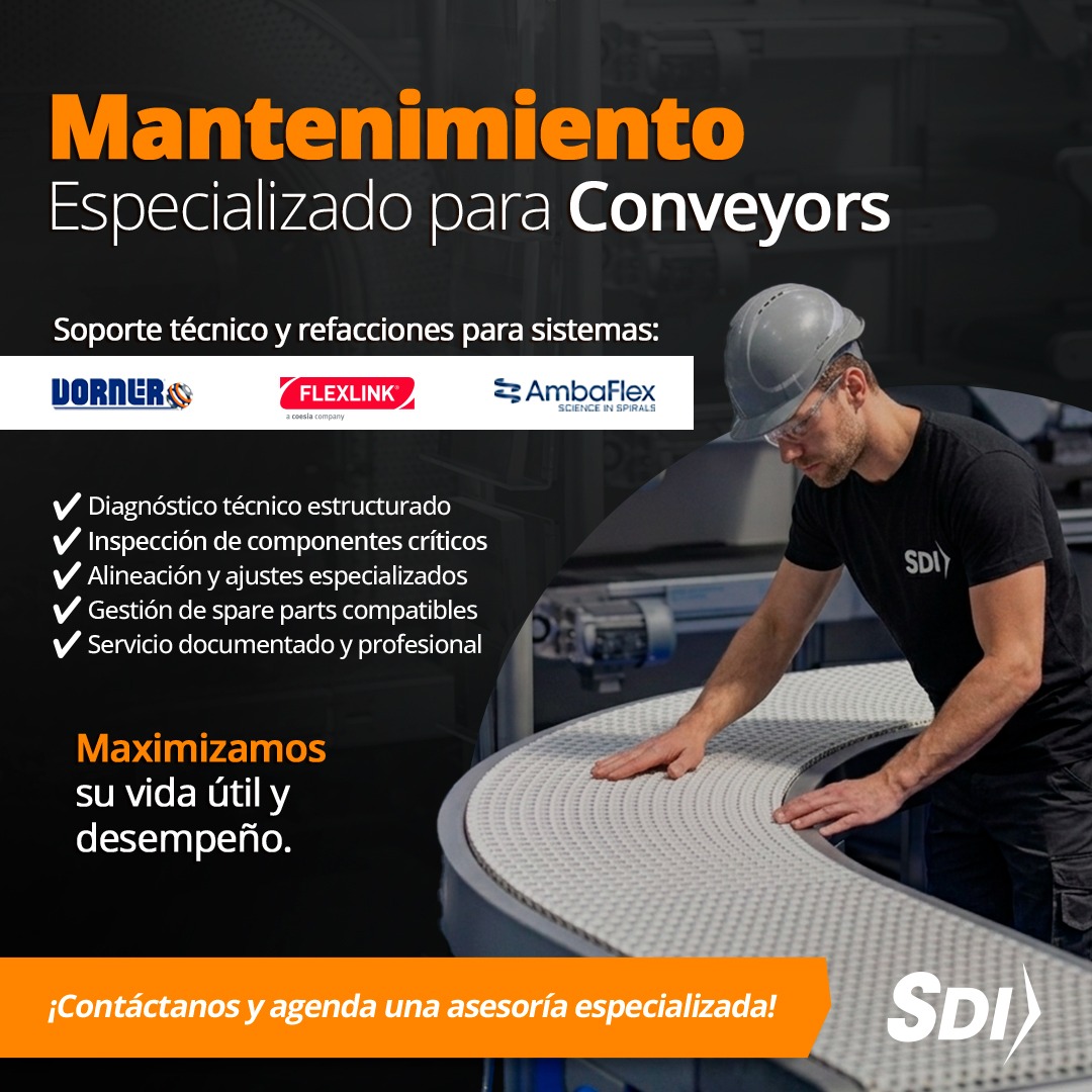 Mantenimiento especializado para conveyors Dorner, FlexLink y AmbaFlex: maximiza su vida útil con soporte experto y refacciones originales Mantenimiento especializado para conveyors
