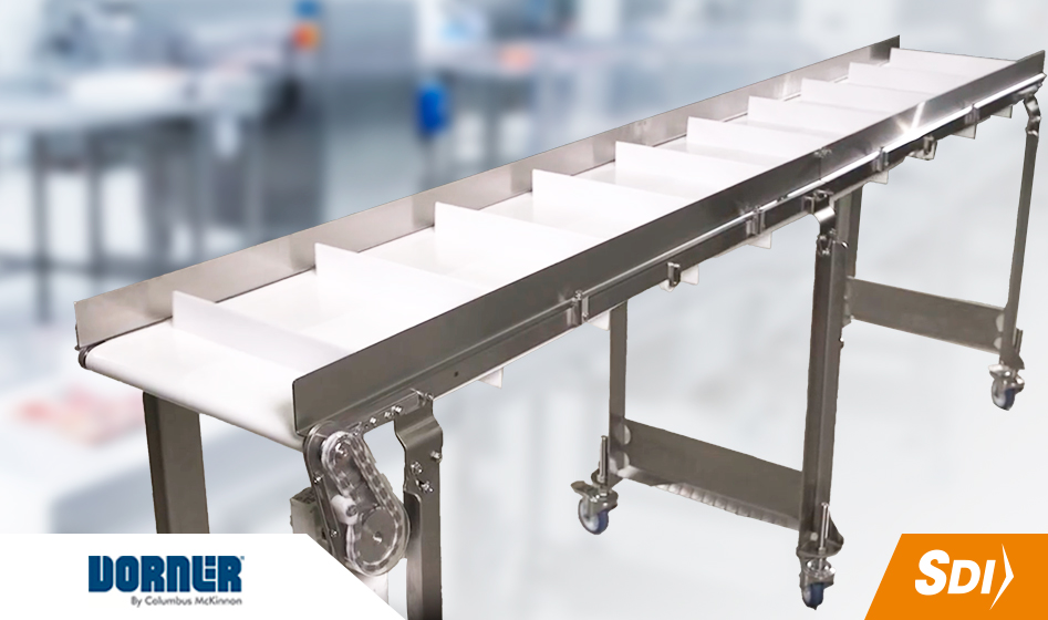 Conveyor sanitario bajo perfil: Dorner AquaGard LP para líneas de alimentos y farmacéutico