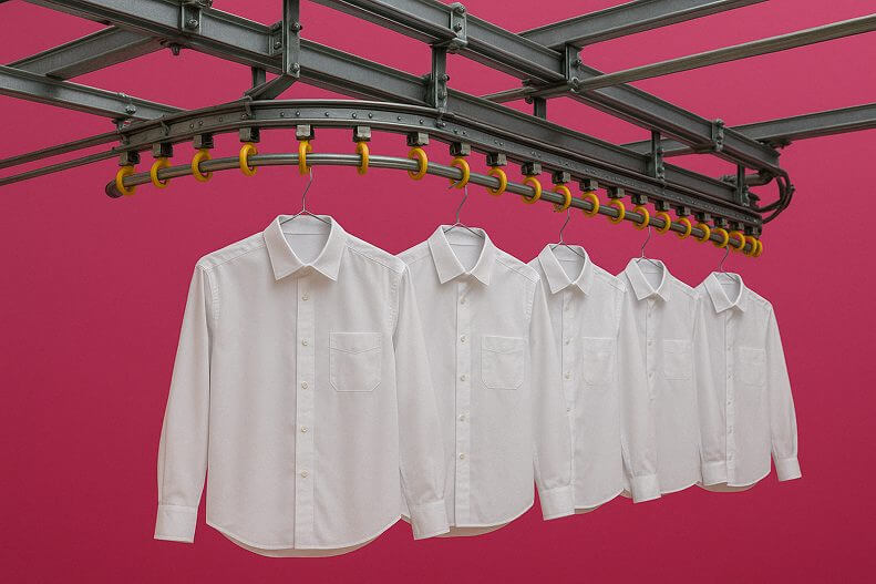 Conveyors Aereos para uso textil dentro de empresas de venta de ropa